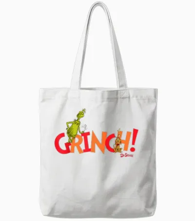 Dr. Seuss Grinch! with Max Tote Bags - White