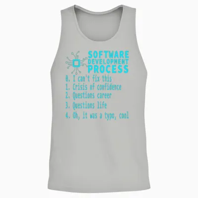 Software Dev Process Debugging Existential Crisis Unisex Tank Top - Ash