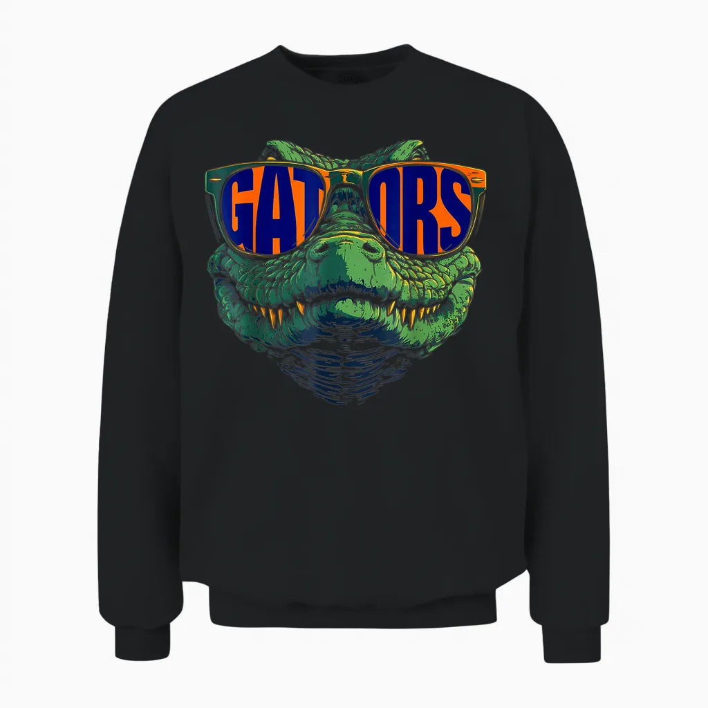 Funny Gators Name Vintage Classic 70s Unisex Sweatshirt in Black