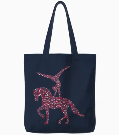 Voltigieren Volti Horse Girls' Rider Women's T-Shirt, White Tote Bags - Navy