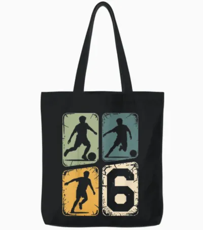 6. Geburtstag Junge Fußball Ball Jungs Fußballer 6 Jahre Tote Bags - Black