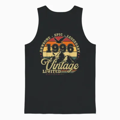 Vintage 1996 Cadeau D'anniversaire 30 Ans Hommes Et Femmes Unisex Tank Top - Black