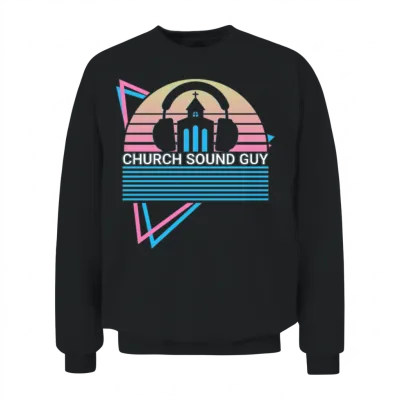 Church Sound Guy Retro Unisex Sweatshirt - Black