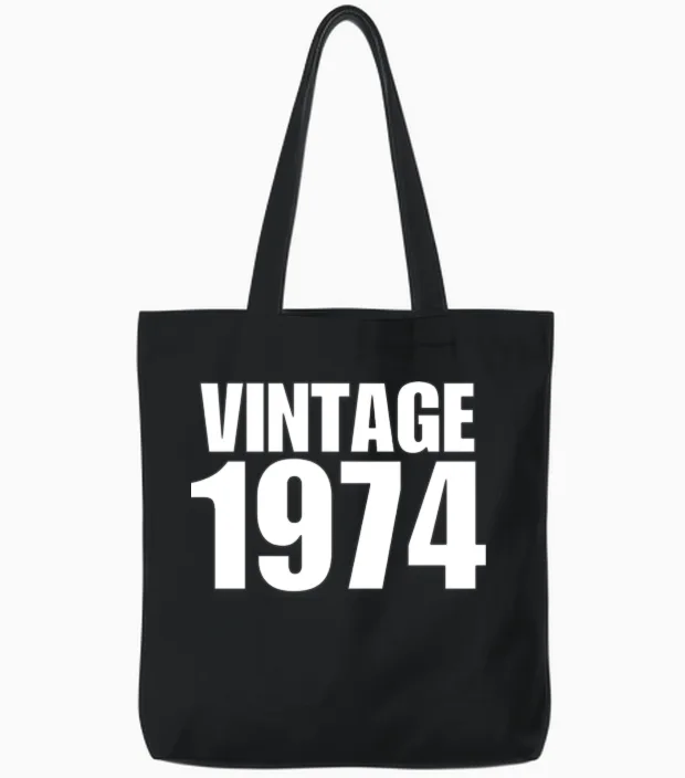 Vintage 1974 Tote Bags in Black