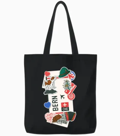 Bern Switzerland Swiss Tote Bags - Black