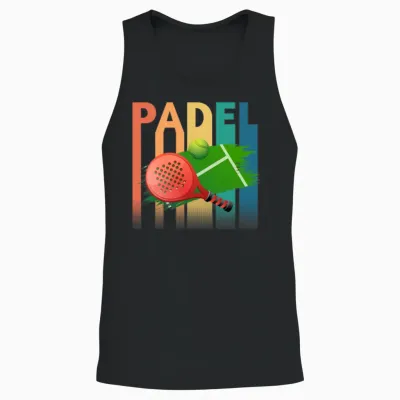 Padel Padel Tennis Retro Unisex Tank Top - Black