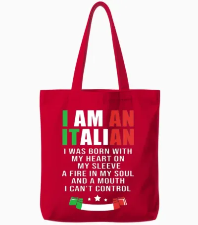 Funny Italy Flag Italian Humor Im Italian Tote Bags - Red