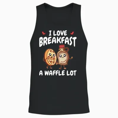 Breakfast Waffles - Waffle and Syrup Lover Unisex Tank Top - Black