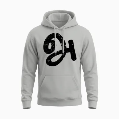Agaram Tamil Language First Letter Unisex Hoodie - Ash