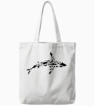 Shark Marine Biologist Sharks Silhouette Tote Bags - White