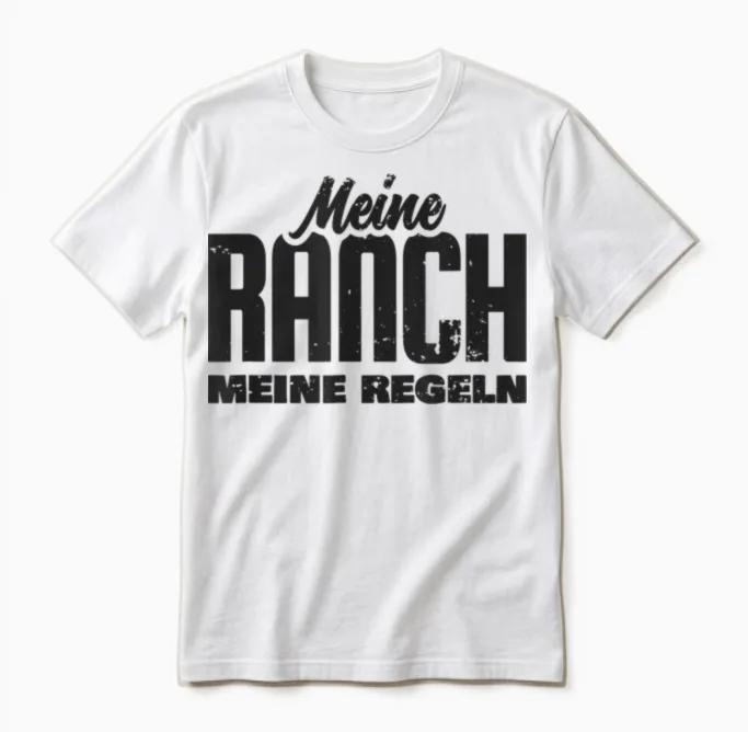Meine Ranch Meine Regeln Unisex T-Shirt in White