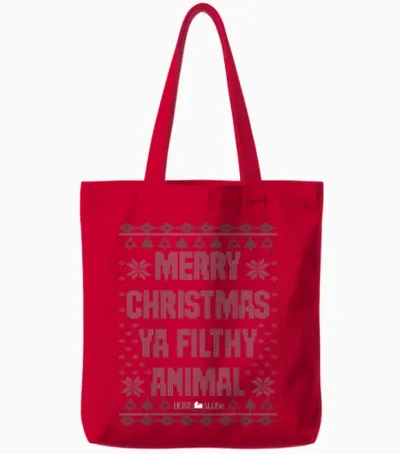 Home Alone Merry Christmas Ya Filthy Animal Ugly Tote Bags - Red