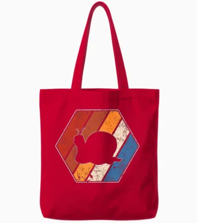 Snail Retro Tote Bags - Red