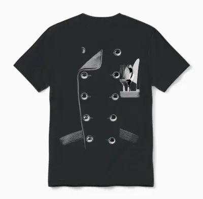 Lustige Kochjacke Uniform Kochen Koch Chef Kulinarische Küche Unisex T-Shirt - Black