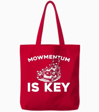 Lawn Mower Lawn Mowing Tote Bags - Red