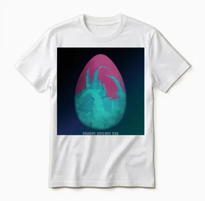 Dragon Unicorn Egg Album Cover Unisex T-Shirt - White