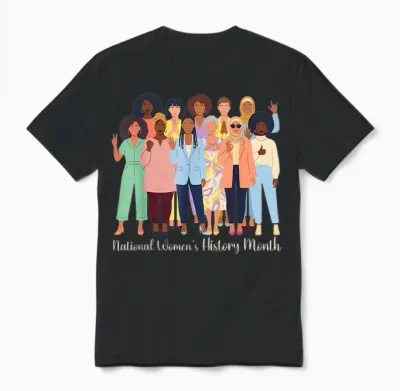 National Women's History Month 2026 Unisex T-Shirt - Black