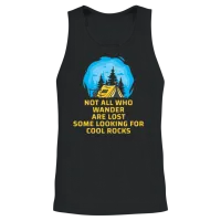 Wander Some Looking for Cool Rocks Unisex Tank Top - Black – 2