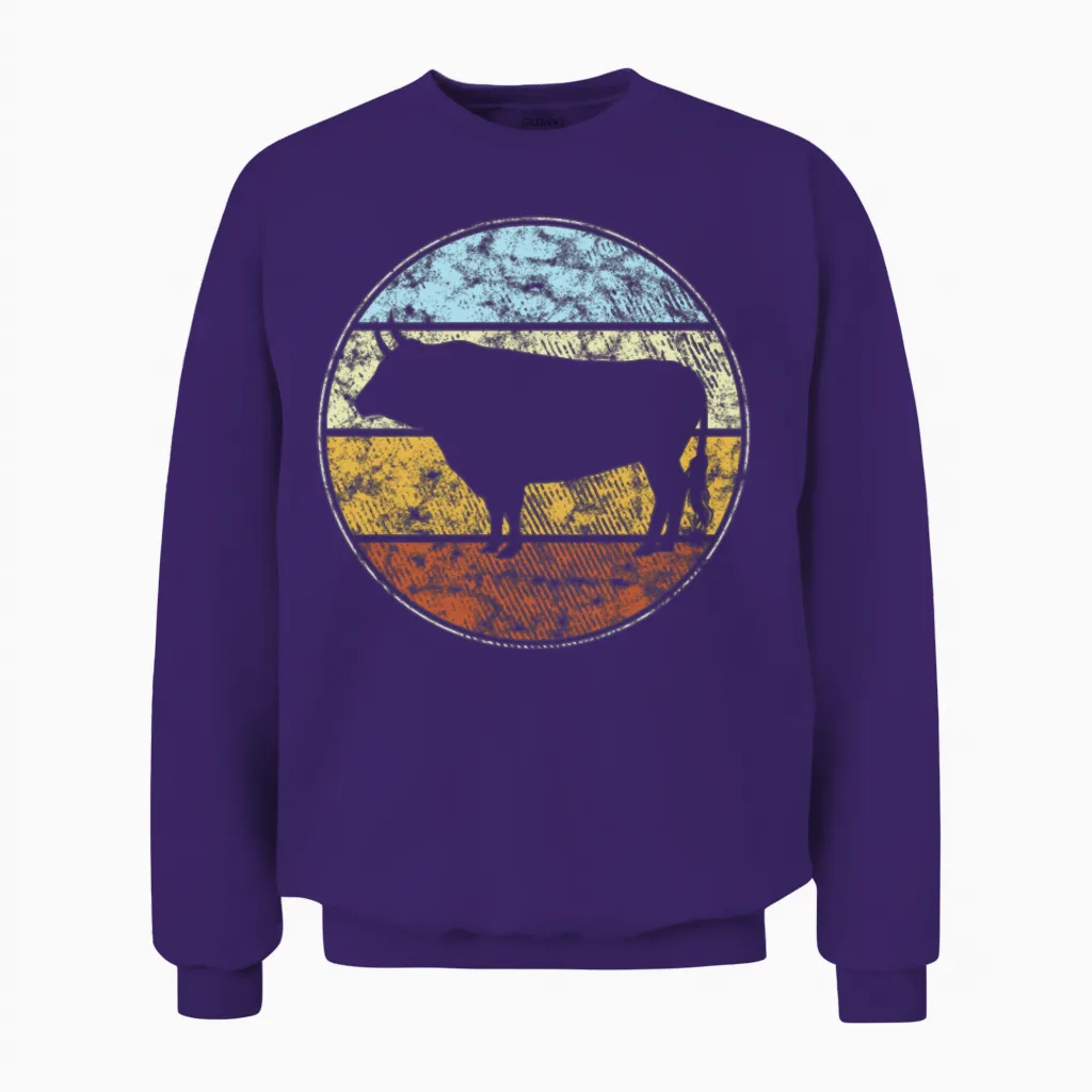Bull Retro Unisex Sweatshirt in Purple