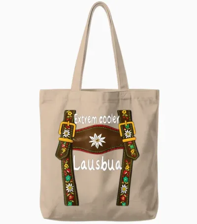 Lausbua Lausmadl Kinder Trachten Lederhose Ersatz Lederhosn Tote Bags - Natural