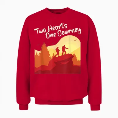 Eine Reise Paar Wandern Hochzeit Valentinstag Unisex Sweatshirt - Red