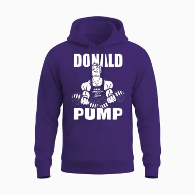 Donald Pump Make America Lift Again Tank Top Offen Unisex Hoodie - Purple
