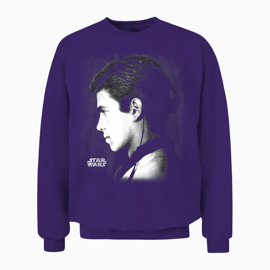 Star Wars Ep Ii Anakin Black & White Side Profile Portrait Unisex Sweatshirt in Purple