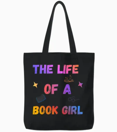 The Life of a Book Girl Shirt, Book Lover Tote Bags - Black