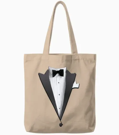 Tuxedo Jacket Costume Tote Bags - Natural