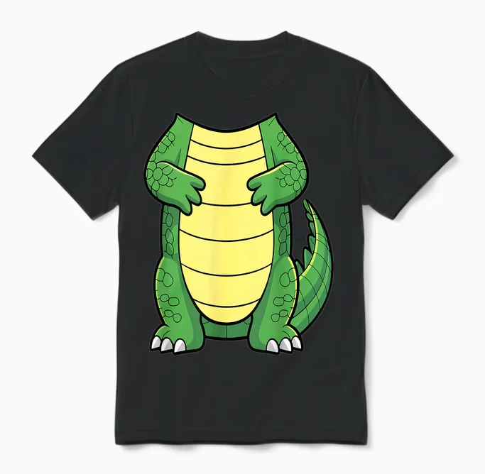 Crocodile Body Shirt Adult Kids Men Women Alligator Costume Unisex T-Shirt in Black