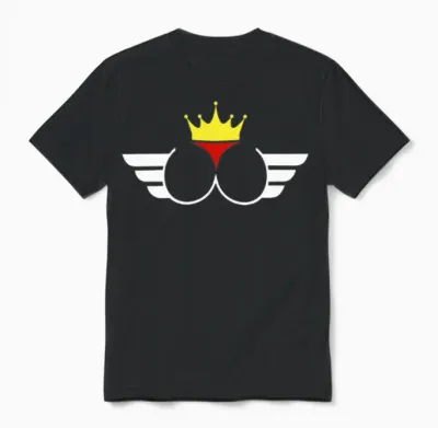 Funny Crown Butt Unisex T-Shirt - Black