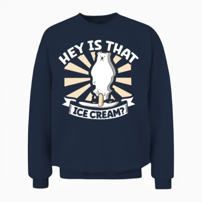 Polar Bear Global Warming Artic Seal Hunting Ursus Unisex Sweatshirt - Navy