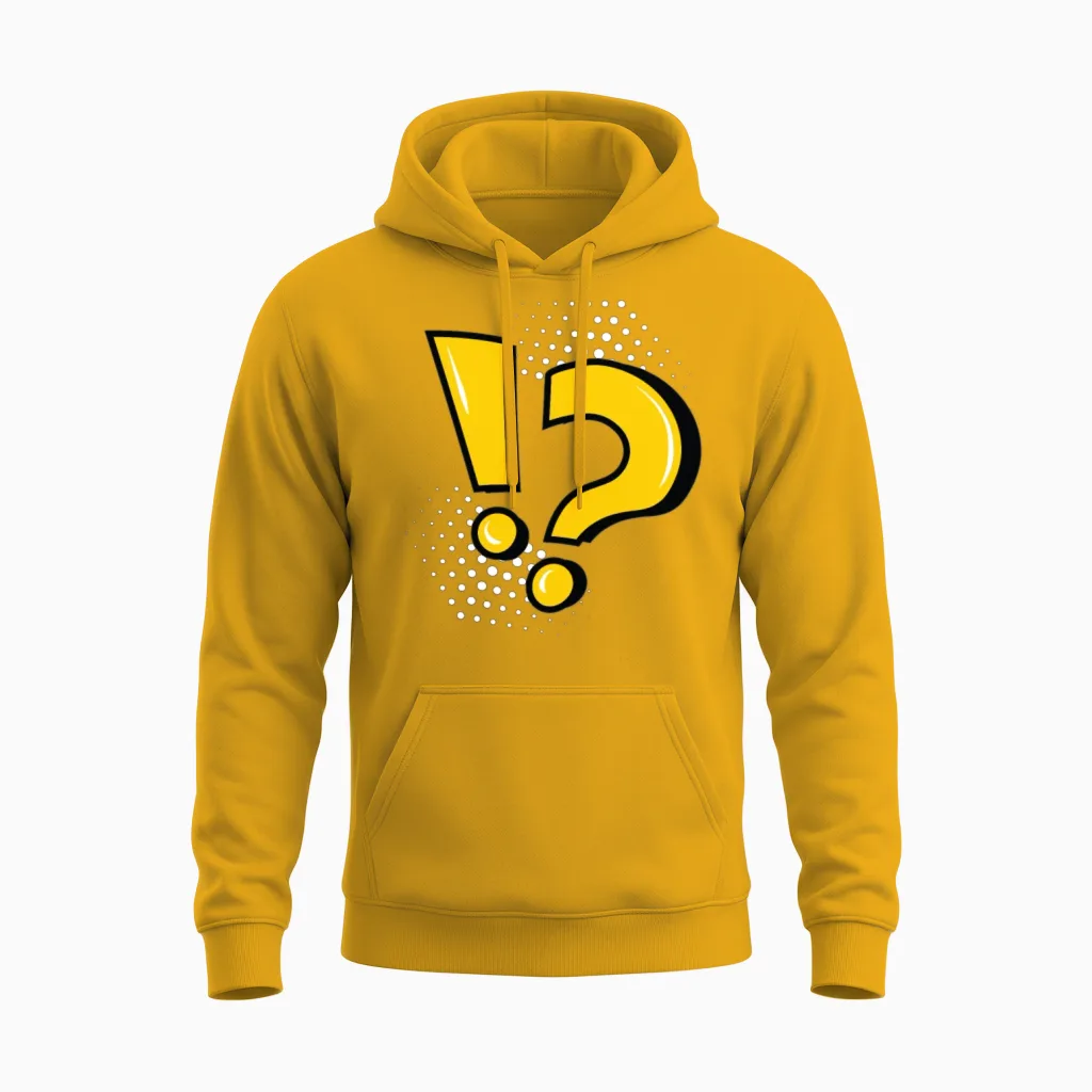 Exclamation Mark Question Mark Unisex Hoodie - Gold