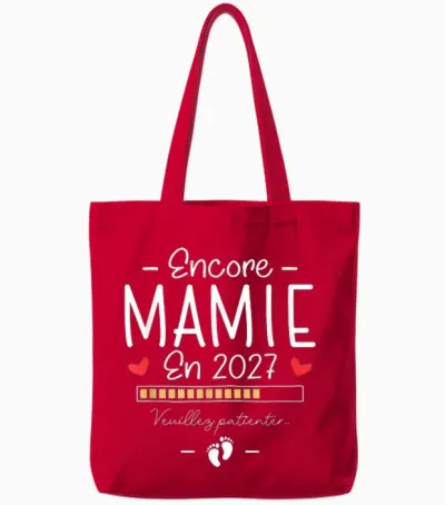 Encore Mamie En 2027 - Annonce Grossesse Pour La 2ème Fois Tote Bags - Red