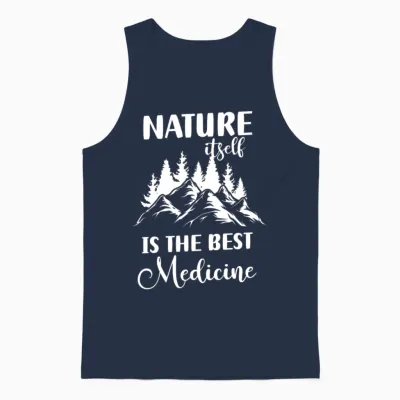 Forest Hiking Wood Mountain Unisex Tank Top - Navy