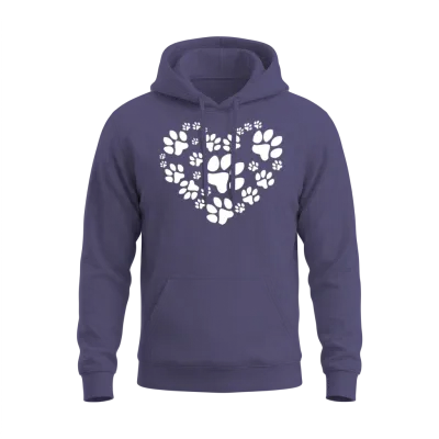 Paws Heart Unisex Hoodie - Heather Sport Dark Navy