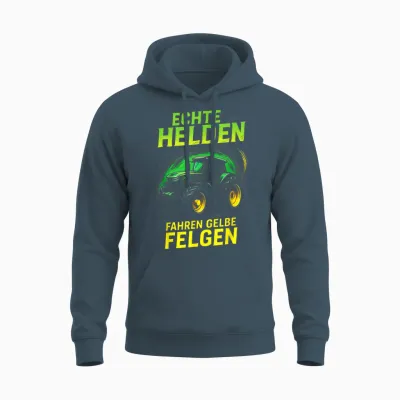 Echte Helden Fahren Gelbe Felgen Unisex Hoodie - Dark Heather