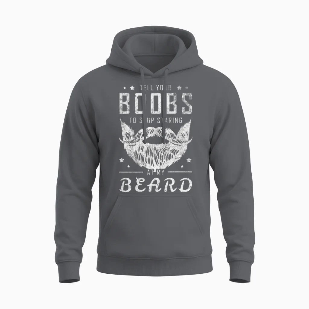Beard Funny Saying, Bearded Dirty Gift Idea Unisex Hoodie in Charcoal