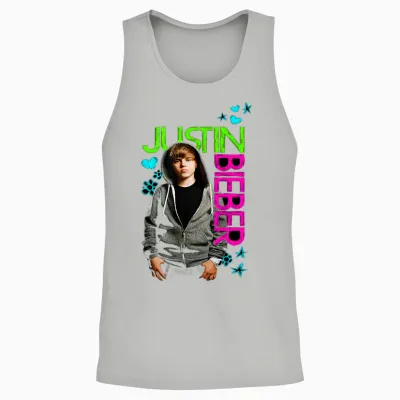 Official Justin Bieber Black Unisex Tank Top - Ash
