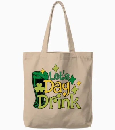 Lets Day Drink Tote Bags - Natural