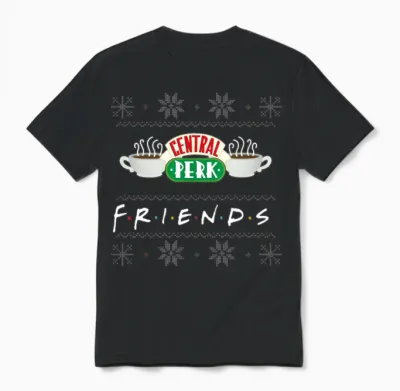 Friends X-Mas Central Perk Unisex T-Shirt - Black