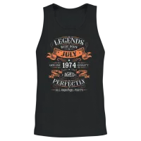 1974 in July Retro Unisex Tank Top - Black – 2