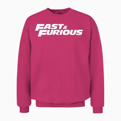 Fast and Furious Classic Logo White Unisex Sweatshirt - Heliconia