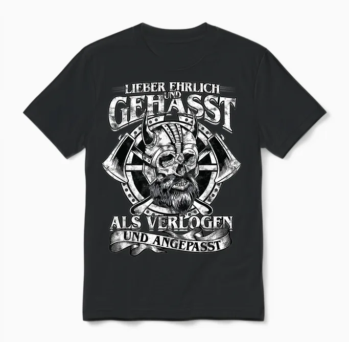 Lieber Ehrlich Und Gehasst Als Verlogen Und Angepasst Unisex T-Shirt in Black