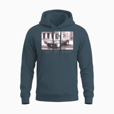 Steve Mcqueen 002 Back Printed T-Shirt, Black, S Unisex Hoodie - Dark Heather