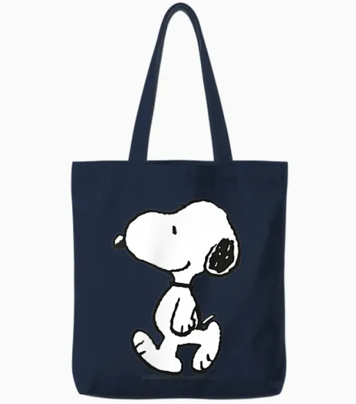 Peanuts - Snoopy Walk by Your Side Small Tote Bags in Navy