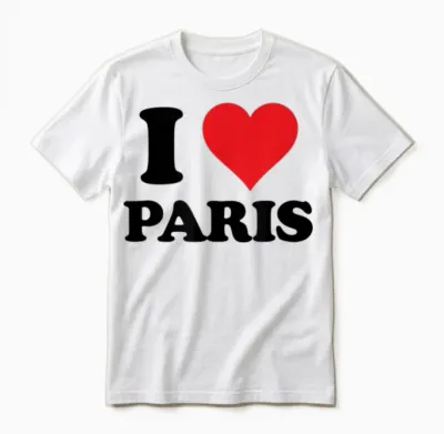 I Heart Paris First Name I Love Custom Stuff Unisex T-Shirt - White