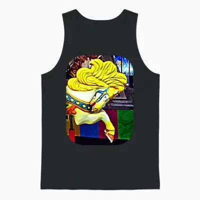 Carousel Horse with Yellow Mane Unisex Tank Top - Black
