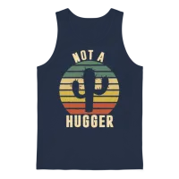 Not a Hugger Retro Funny Unisex Tank Top - Navy – 1