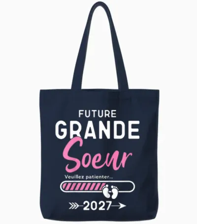 Future Grande Soeur 2027, Grande Sœur 2027 Tote Bags - Navy